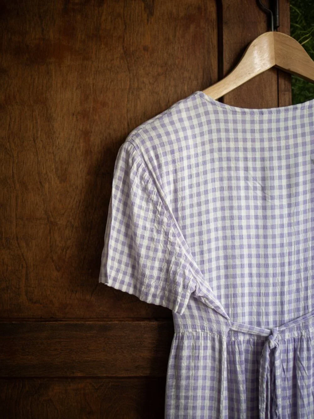 Vintage Lilac Gingham Maxi Dress Made in Canada - Picture 5 of 7